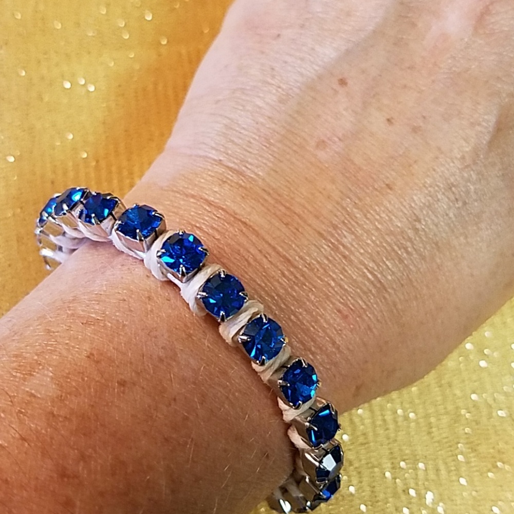 Leather Rhinestone Bracelet - Picture 3 of 4